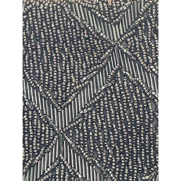 Vintage Beaded Purse Black Geometric Chain Strap Hand Made Hong Kong - Picture 3 of 9